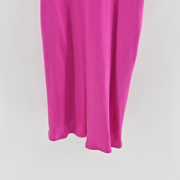 Vtg ABS Pink‎ Silk Dress Size 6 Draped Bust Romantic Cocktail Dopamine Y2k 90s - Picture 13 of 14